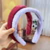 Otoño invierno simple candy color borde ancho DIY peluche aro de pelo lindo alto cráneo top imitación conejo pelo color sólido versátil accesorios para el pelo mujeres Application Scenario